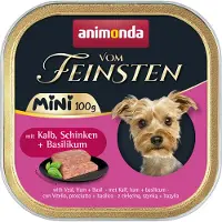 Animonda Dog | Vom Feinsten Mini | Märkäruoka pienille koirille 100g - Vasikanliha-kinkku ja basilika 100g