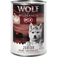 Wolf of Wilderness 6x400g Junior Red Meat Ruby Midnight märkäruoka
