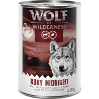Wolf of Wilderness 6x400g Red Meat Ruby Midnight sikaa, nautaa & kania
