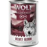 Wolf of Wilderness 6x400g Red Meat Velvet Gloom sikaa, kalkkunaa & taimenta