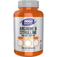 Now Arginiini ja sitrulliini - 120 kapselia.