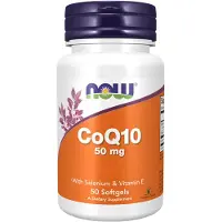 NOW,NOW Foods,NOW,NOW Foods CoQ10 seleenillä ja E-vitamiinilla, 50 mg - 50 pehmeää kapselia