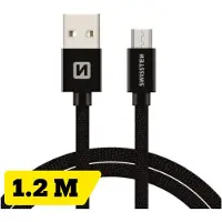 Swissten 71522201 USB cable USB 2.0 1.2 m USB A Micro-USB B Black (71522201)