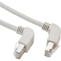 DeLOCK – Network cable RJ45 Cat.6A S/FTP upwards/downwards angled 0.5m, grey (85870)