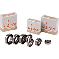 Cema R6 Chrome Steel Hub Bearings Hopeinen 9.525 x 22.225 x 7.142 mm