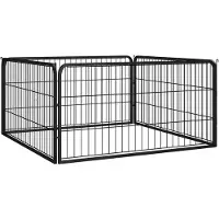 vidaXL Koiranhäkki 4 paneelia musta 100x50 cm jauhemaalattu teräs