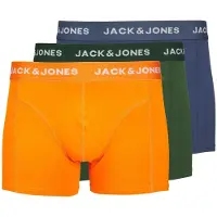 Jack & Jones Bokserishortsit 'Kex' tummansininen / tummanvihreä / oranssi / valkoinen