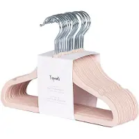 3 Sprouts Velvet Hangers (15 Pcs.), Pink - Pink - 29.85X0.64X20CM