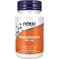 NOW,NOW Foods,NOW,NOW Foods Glutationi, maitohorsman uute & alfalipoiinihappo, 500 mg - 30 kasviskapselia