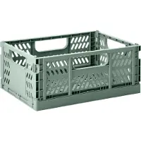 3 Sprouts Modern Folding Crate - Medium - Green - 29.4CM X 21.8CM X 12.8CM