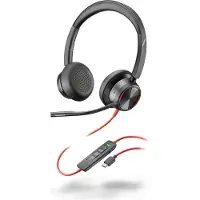 HP Poly Poly Blackwire 8225 - Blackwire 8200 series - kuulokkeet - on-ear - langalliset - aktiivinen melua vaimentava - USB-C - musta - Zoom Certified, UC ...