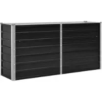 vidaXL Korotettu kukkalaatikko antrasiitti 160x40x77 cm galv. teräs