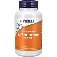 Now , Kaksinkertainen Voimakkuus L-Theaniini, 200 mg, 120 Veg Capsules