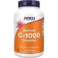 NOW,NOW Foods,NOW,NOW Foods C-vitamiini 1000 -kompleksi - Puskuroitu 250 mg bioflavonoideilla - 180 tablettia
