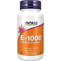 Now E-vitamiini 1000 - Luonnollinen (sekoitus tokoferoleja) - 50 kapselia