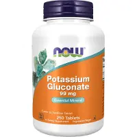 Now , Kalium Gluonaaatti, 99 mg, 250 Tabletteja