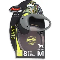 Flexi joustohihna GIANT M 8m musta/neonkeltainen koirille
