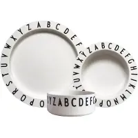 Design Letters Eat & Learn Plate Set (Tritan) - White - 21.8X21CM