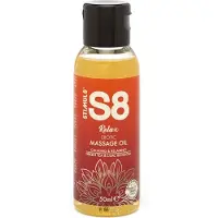 Stimul8 S8 S8 Relax - Hierontaöljy, 50 ml, rauhoittava, rentouttava, ihoa hoitava, dermatologisesti testattu