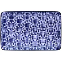 Tokyo Design Studio Nippon Blue Sushi Plate 13,5x21 Cm Dots - Ruokalautaset Posliini Sininen - 15606