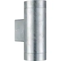 Nordlux Ulkoseinävalaisin Tin Maxi Double, himmennettävä, Alumiini/harmaa/sinkki, Metalli, Moderni