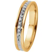 Kohinoor 3,5mm timanttileikattu 14K kultainen kihlasormus 003-020 16