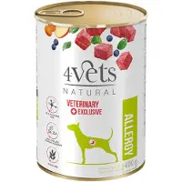 4vets 12 x 400 g Natural Allergy koiran märkäruokaa