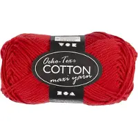 Oeko-Tex Cotton yarn Size 8/8 L: 80-85 M Dark red - 50gr.