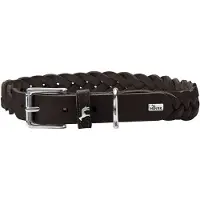 Hunter - Koiran panta Solid Education Special Cow Leather Tummanruskea M 55cm - Koirat - Kaulapannat