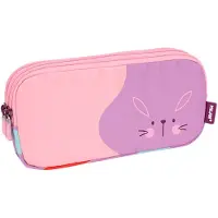 Milan 3-zip Pencil Case Fun Animals Special Series Pinkki Mies