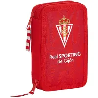 Safta Sporting Gijon Small Double Filled Pencil Case Punainen Mies