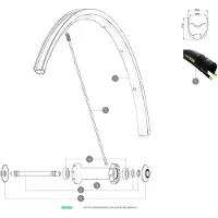 Mavic Kysrium Pro Ust 2018 Etupyörän Pinnat 9 Yksiköt