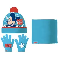 Safta Hattu, hanskat ja niskan lämmitin Mickey Mouse Happy smiles Sininen Punainen