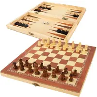 CB Toys 3-in-1 Shakkilauta Puinen Lautapeli