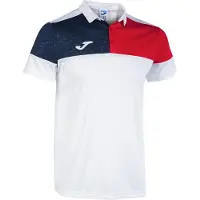 Joma Crew V Short Sleeve Polo Valkoinen 9-10 Years Poika