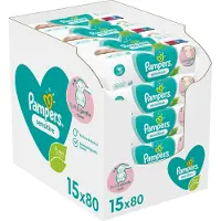 Pampers Sensitive puhdistavat kosteuspyyhkeet lapsille herkälle iholle 15x80 kpl