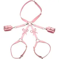 Strict Pinkit Bondage-valjaat Ruseteilla - Pinkki - XL/2XL