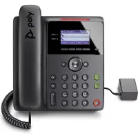 Poly Edge B10, IP Phone, Black, Wired handset, Desk/Wall, 2 lines, LCD