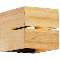 QAZQA Maalaismainen seinävalaisin tammipuuta 9,7 cm - Transfer Groove