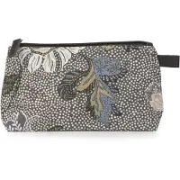Ceannis Cosmetic Small Khaki Flower Linen Small