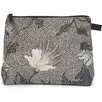 Ceannis Cosmetic Medium Khaki Flower Linen Khaki