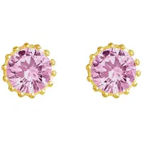 Lempikoru Nuppu yksikivinen korvakoru pinkki keltakullattu 8 mm 53 073 06 000