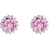 Lempikoru Nuppu yksikivinen korvakoru hopea pinkki platinoitu 8 mm 33 073 06 000