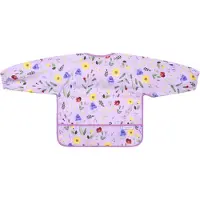 Babyono Baby Bib With Garden Sleeves Monivärinen 6 Months-2 Years