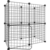 vidaXL 12-paneelinen lemmikkihäkki ovella musta 35x35 cm teräs