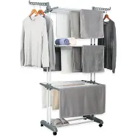 24hShop Herzberg HG-8034GRY: Liikkuva vaateteline - harmaa