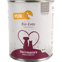 Herrmann's 24x800g Pure Meat Luomu luomuankka koiran märkäruoka