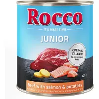 Rocco 12x800g Junior nauta & lohi + peruna koiranruoka