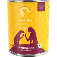 Herrmann's 6x800g Classic Luomu Menu luomukana & luomuriisi koiralle