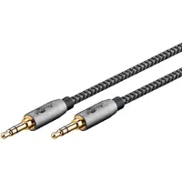 Goobay AUX audio connection cable, 3.5 mm stereo, 5 m, Sharkskin Grey - Cable length 5 m